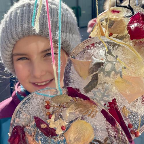 Eisbilder Naturmaterialien